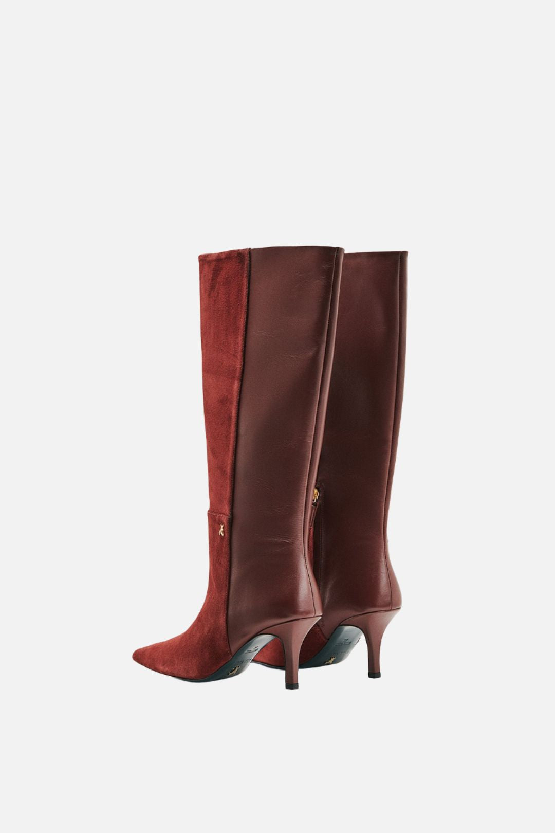 Patrizia Pepe Stivali Alti In Suede e Pelle Lucida con Tacco 8Y0054 L055 HOT BROWN