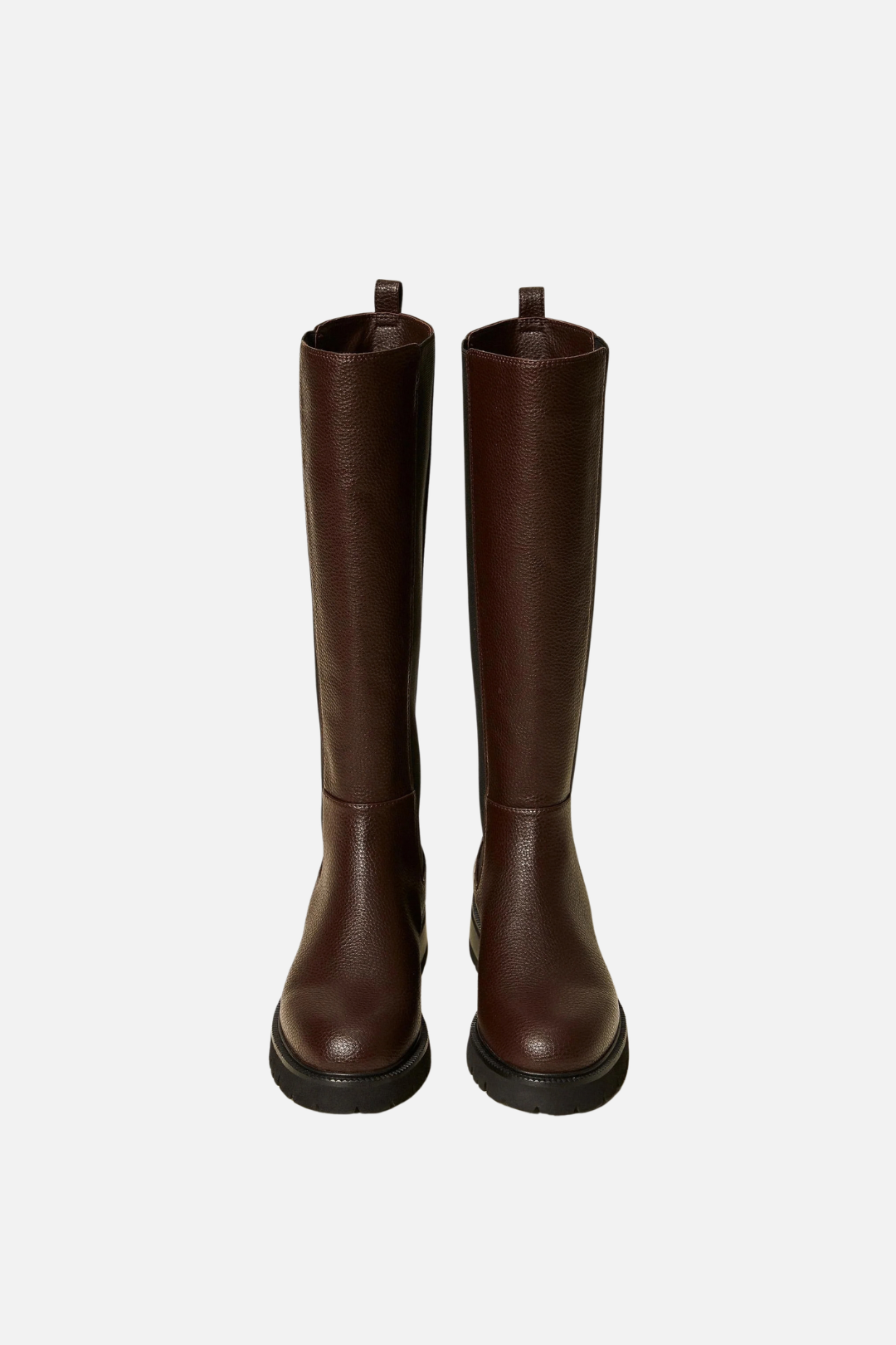 Twin-set Stivali Biker Alti con Inserti Elastici 262TGT092 COFFEE