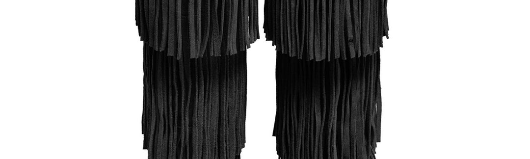 Aniye By Stivali Cowboy Scamosciati con Frange 1A5465 BLACK :PE26