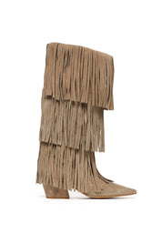 Aniye By Stivali Cowboy Scamosciati con Frange 1A5465 TAUPE :PE26