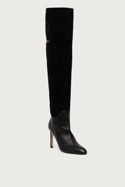 Elisabetta Franchi Stivali Cuissardes In Suede con Tacco Stiletto SA25L66E2 NERO