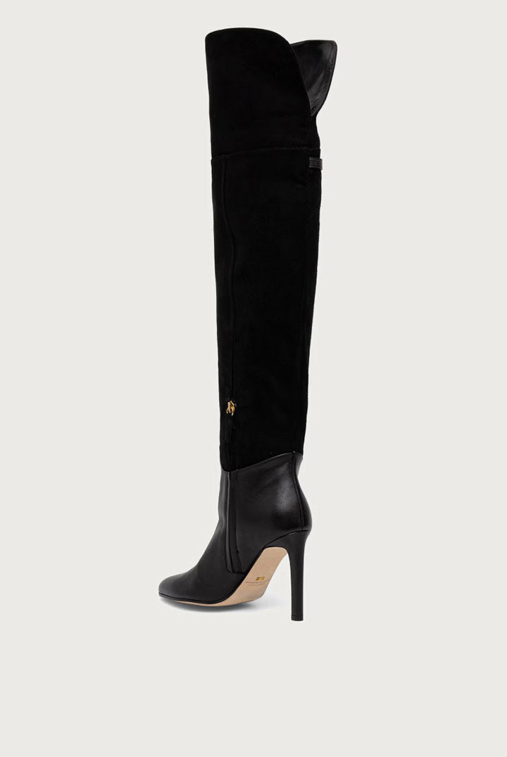 Elisabetta Franchi Stivali Cuissardes In Suede con Tacco Stiletto SA25L66E2 NERO