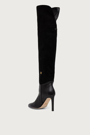 Elisabetta Franchi Stivali Cuissardes In Suede con Tacco Stiletto SA25L66E2 NERO