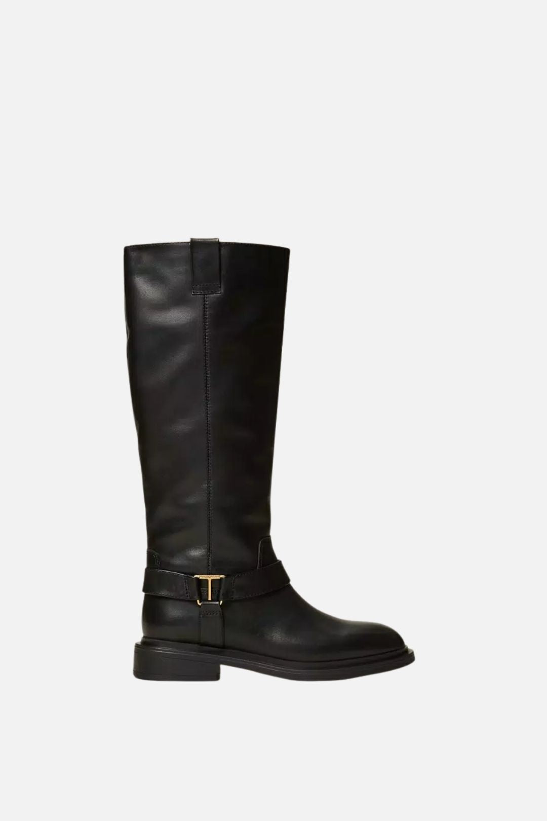 Twin-set Stivali In Pelle con Detatglio Logo 262TCP024 NERO