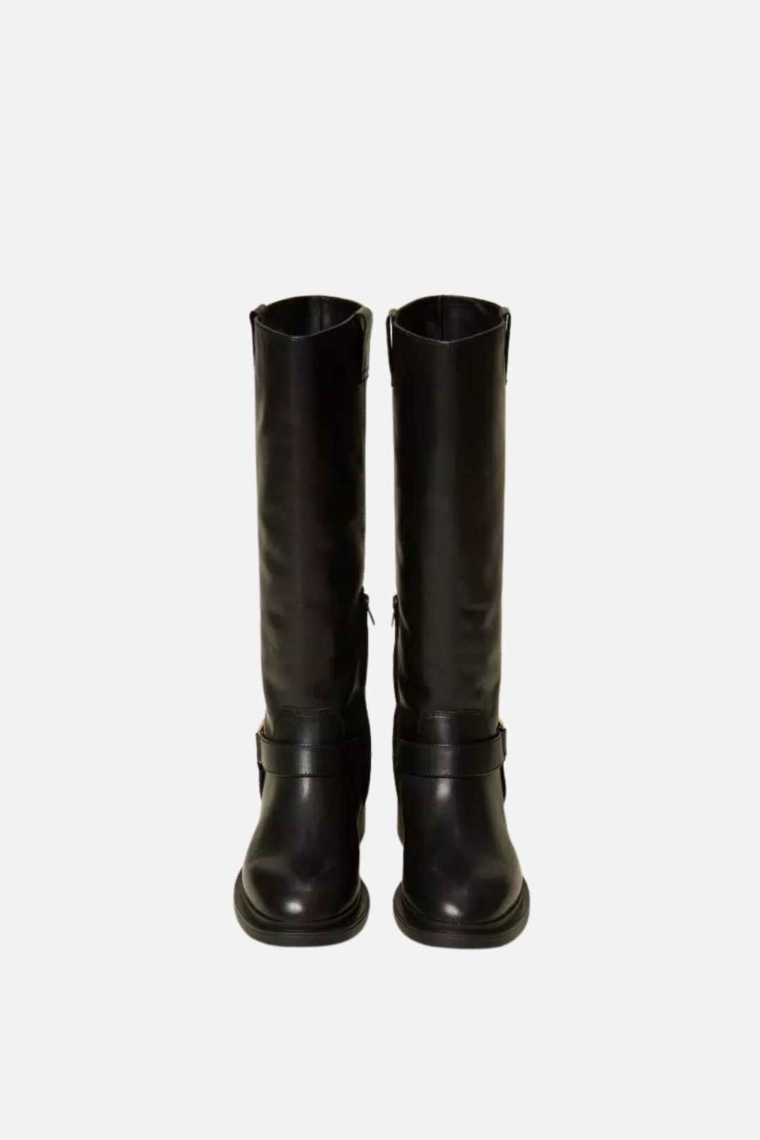 Twin-set Stivali In Pelle con Detatglio Logo 262TCP024 NERO