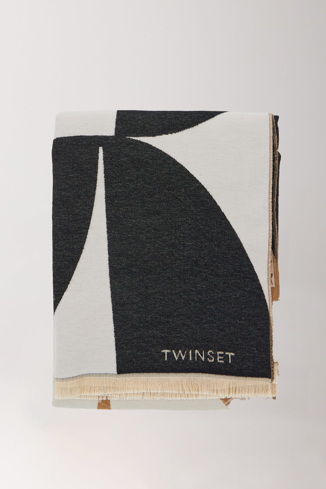 Twin-set Stola In Panno Jacquard con Motivi Geometrici 252TA4270 JACQ.OVAL T MIX LAND