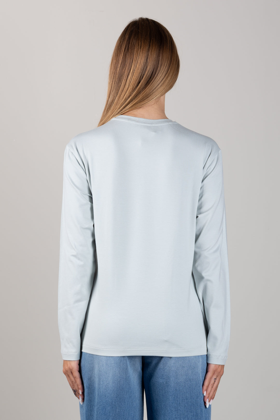 Elisabetta Franchi Bambina T-shirt a Maniche Lunghe con Logo Embossed EFTS272CJE018.1069