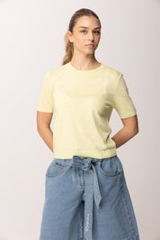 Patrizia Pepe T-shirt con Lettering Logo Ricamato 2M4542 J419 LUMINARY YELLOW