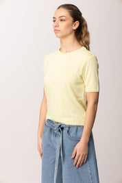 Patrizia Pepe T-shirt con Lettering Logo Ricamato 2M4542 J419 LUMINARY YELLOW