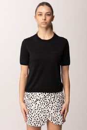 Patrizia Pepe T-shirt con Lettering Logo Ricamato 2M4542 J419 NERO
