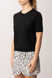 Patrizia Pepe T-shirt con Lettering Logo Ricamato 2M4542 J419 NERO