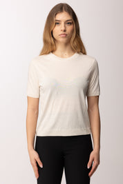 Patrizia Pepe T-shirt con Lettering Logo Ricamato 2M4542 J419 PEARL IVORY