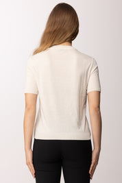 Patrizia Pepe T-shirt con Lettering Logo Ricamato 2M4542 J419 PEARL IVORY