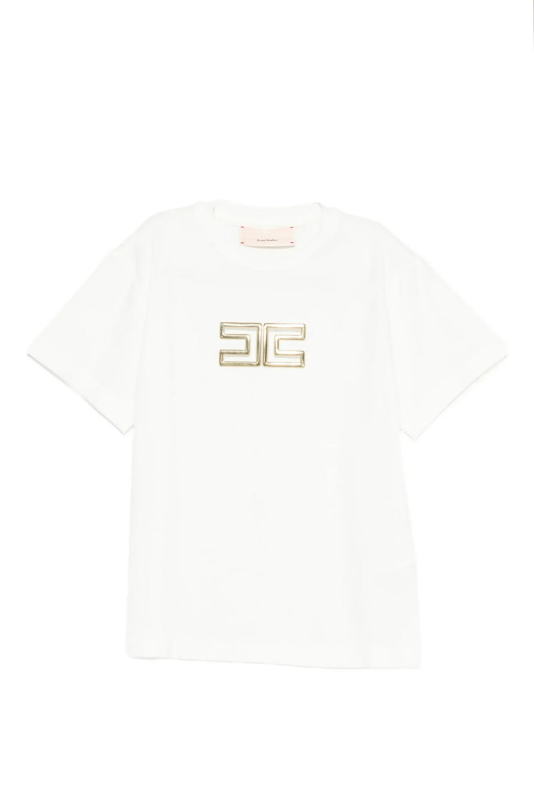 Elisabetta Franchi Bambina T-shirt con Logo Cc Effetto Metallico EGTS1070JE006.0115