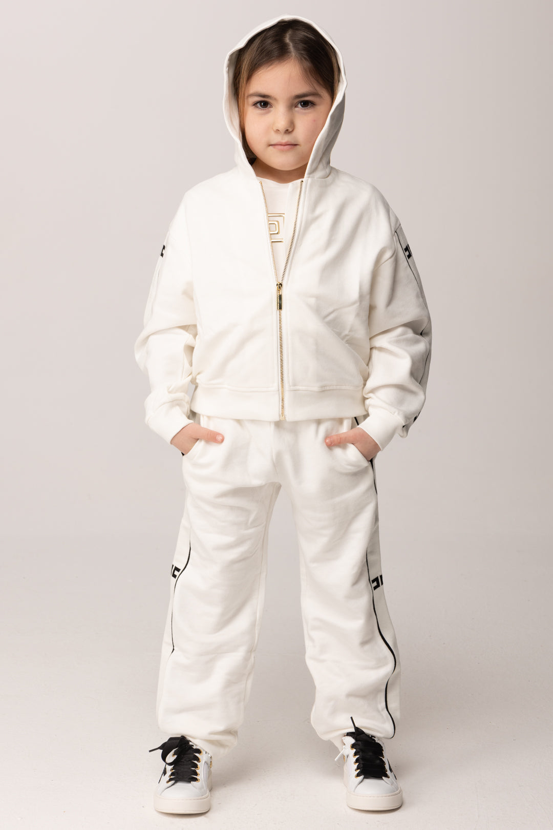 Elisabetta Franchi Bambina T-shirt con Logo Cc Effetto Metallico EGTS1070JE006.0115