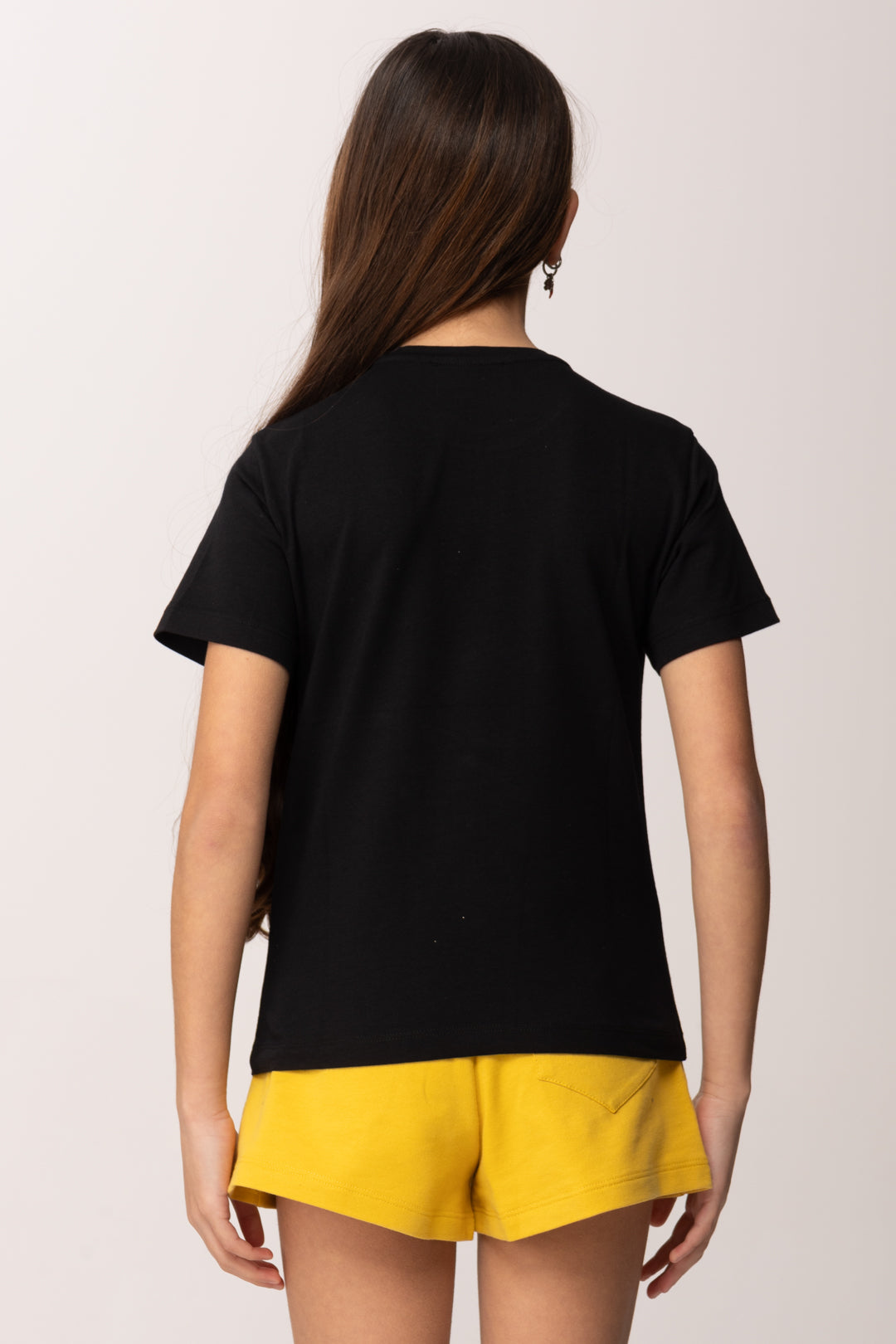 Elisabetta Franchi Bambina T-shirt con Logo Cc In Strass EFTS2590JE006.N005