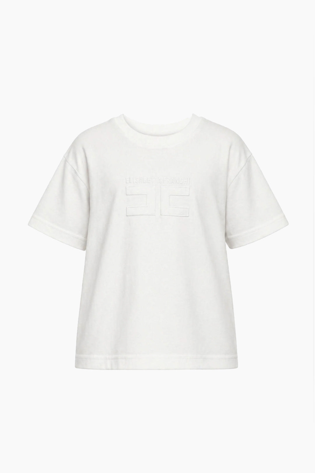 Elisabetta Franchi Bambina T-shirt con Logo Ef Tono Su Tono Embossed EFTS2560JE006.0004