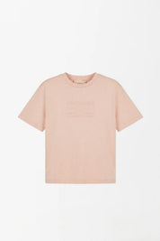 Elisabetta Franchi Bambina T-shirt con Logo Ef Tono Su Tono Embossed EFTS2560JE006.C036