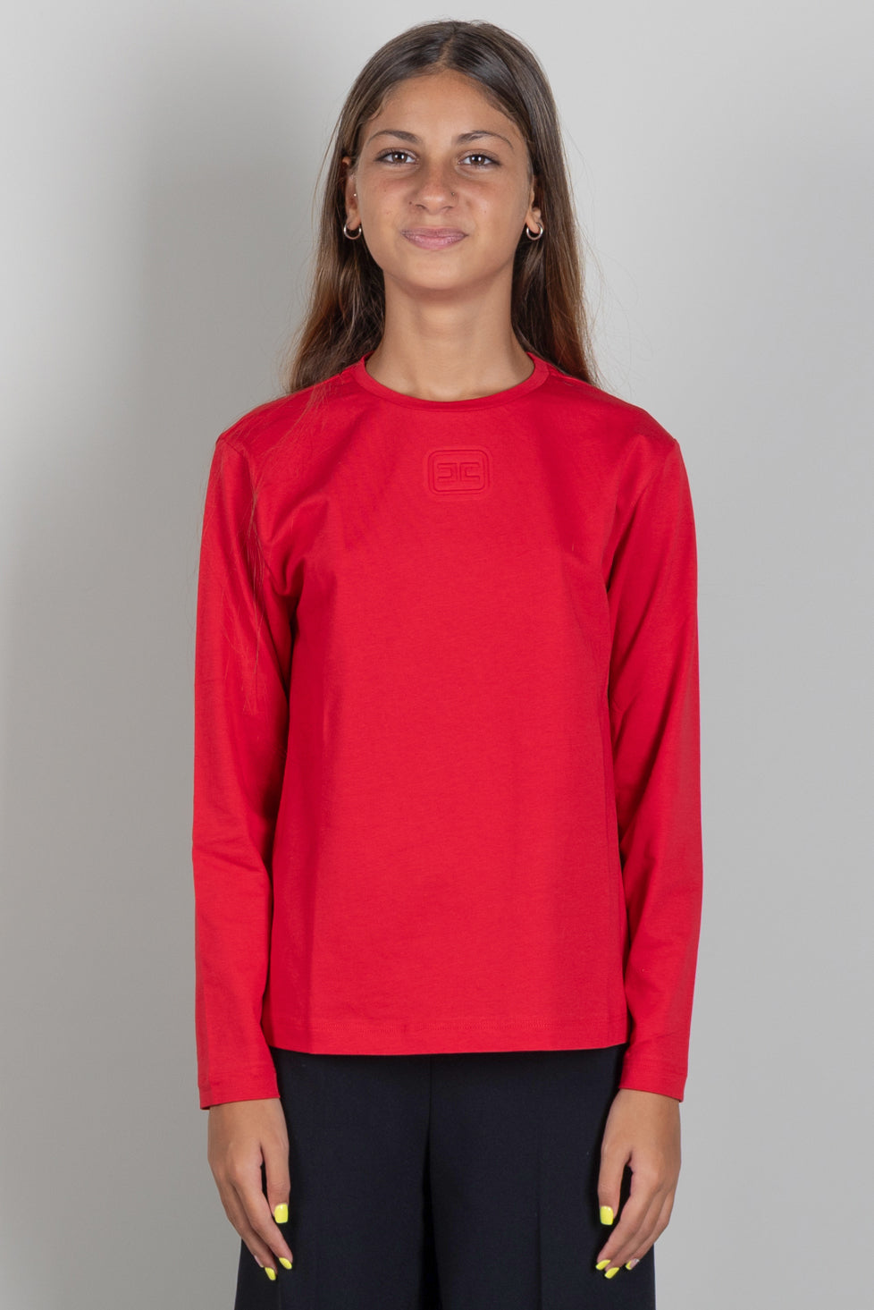 Elisabetta Franchi Bambina T-shirt con Logo Embossed EFTS272CJE018.3028
