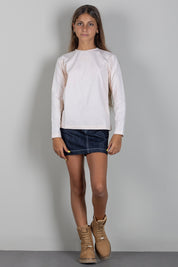 Elisabetta Franchi Bambina T-shirt con Logo Embossed EFTS272CJE018.C063