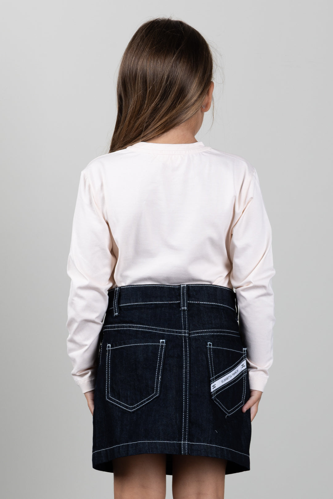 Elisabetta Franchi Bambina T-shirt con Logo Embossed EFTS272CJE018.C063