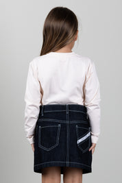 Elisabetta Franchi Bambina T-shirt con Logo Embossed EFTS272CJE018.C063