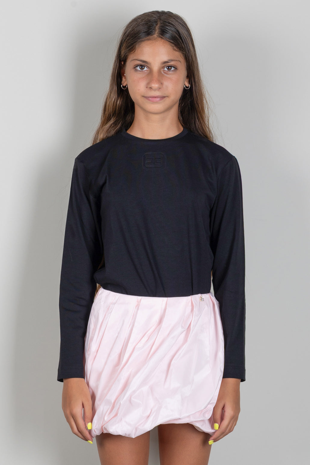 Elisabetta Franchi Bambina T-shirt con Logo Embossed EFTS272CJE018.N000