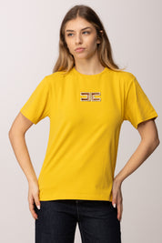 Elisabetta Franchi Bambina T-shirt con Logo Frontale Forato EFTS2610JE006.2115