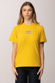 Elisabetta Franchi Bambina T-shirt con Logo Frontale Forato EFTS2610JE006.2115