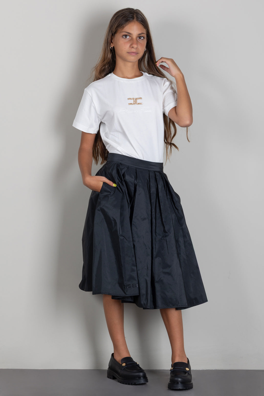 Elisabetta Franchi Bambina T-shirt con Logo Gioiello EFTS271CJE018.0004