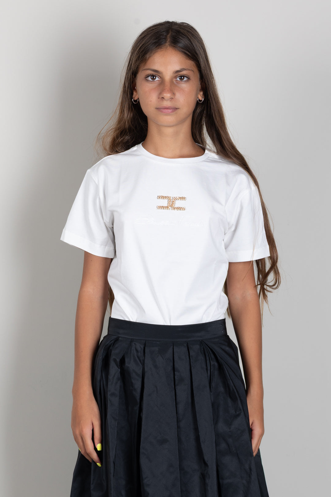 Elisabetta Franchi Bambina T-shirt con Logo Gioiello EFTS271CJE018.0004
