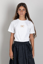 Elisabetta Franchi Bambina T-shirt con Logo Gioiello EFTS271CJE018.0004