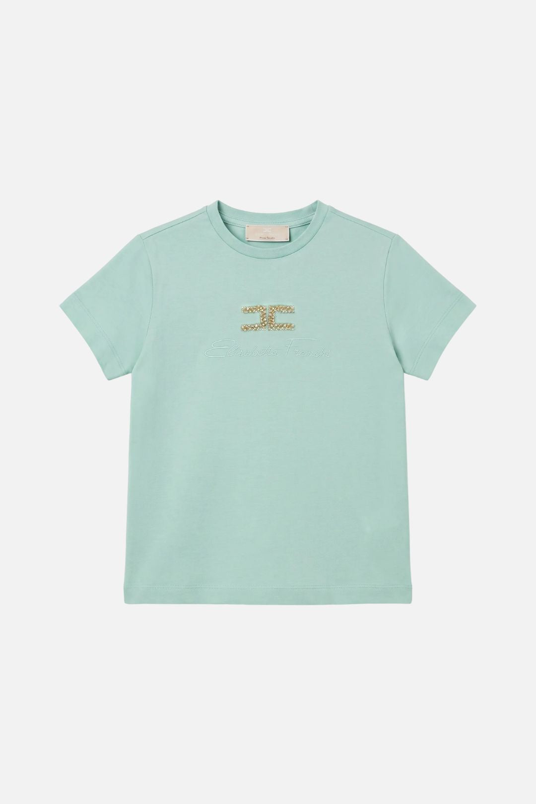 Elisabetta Franchi Bambina T-shirt con Logo In Strass EFTS271CJE018.1069