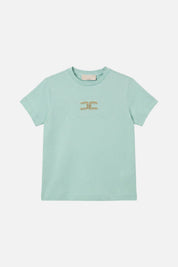 Elisabetta Franchi Bambina T-shirt con Logo In Strass EFTS271CJE018.1069
