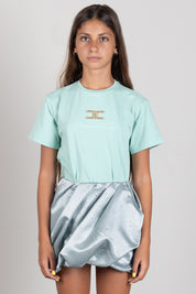 Elisabetta Franchi Bambina T-shirt con Logo In Strass EFTS271CJE018.1069