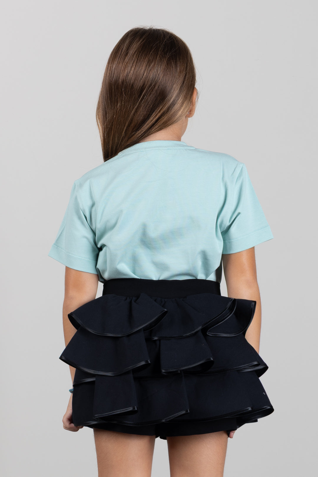 Elisabetta Franchi Bambina T-shirt  con Logo Ricamato a Contrasto EFTS268CJE018.1369