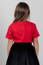 Elisabetta Franchi Bambina T-shirt con Logo Ricamato a Contrasto EFTS268CJE018.3428