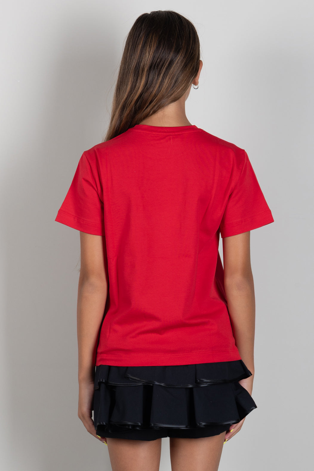 Elisabetta Franchi Bambina T-shirt con Logo Ricamato a Contrasto EFTS268CJE018.3428