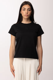 Pinko T-shirt con Logo Ricamato e Stampa Frontale 100355 A339 Z99