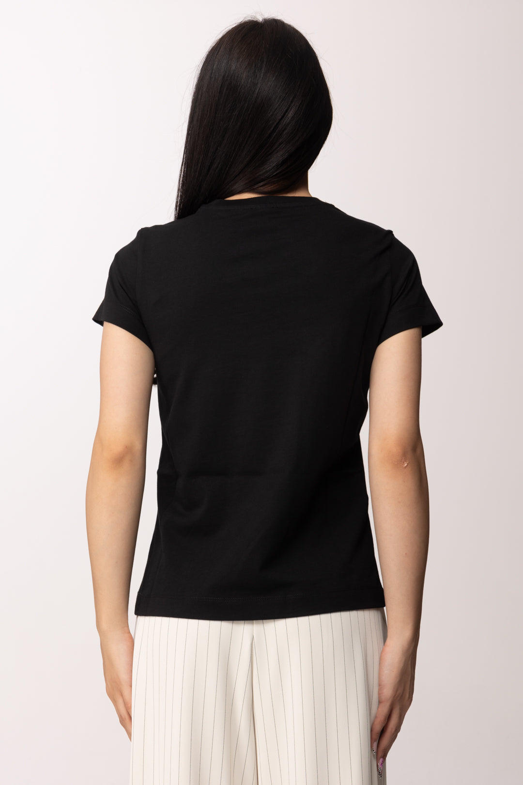Pinko T-shirt con Logo Ricamato e Stampa Frontale 100355 A339 Z99