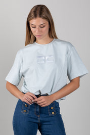 Elisabetta Franchi Bambina T-shirt con Logo Ricamato EFTS265CJE018.1069