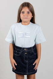 Elisabetta Franchi Bambina T-shirt con Logo Ricamato EFTS265CJE018.1069
