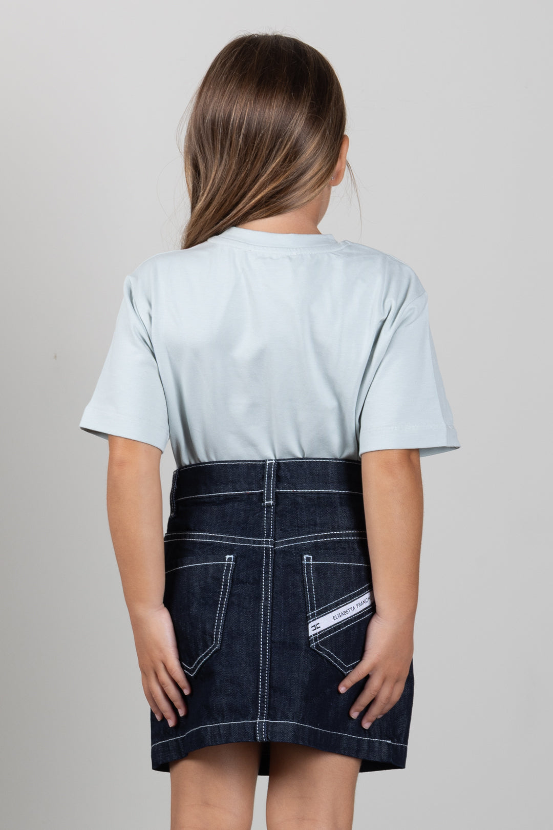 Elisabetta Franchi Bambina T-shirt con Logo Ricamato EFTS265CJE018.1069