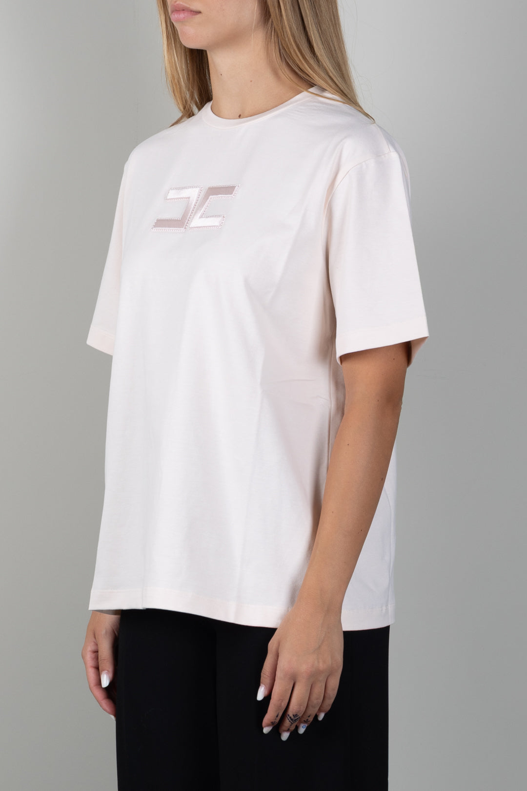 Elisabetta Franchi Bambina T-shirt con Logo Ricamato EFTS265CJE018.C063
