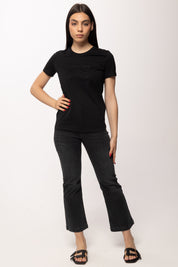 Elisabetta Franchi T-shirt con Logo Ricamato MA71G61E2 NERO