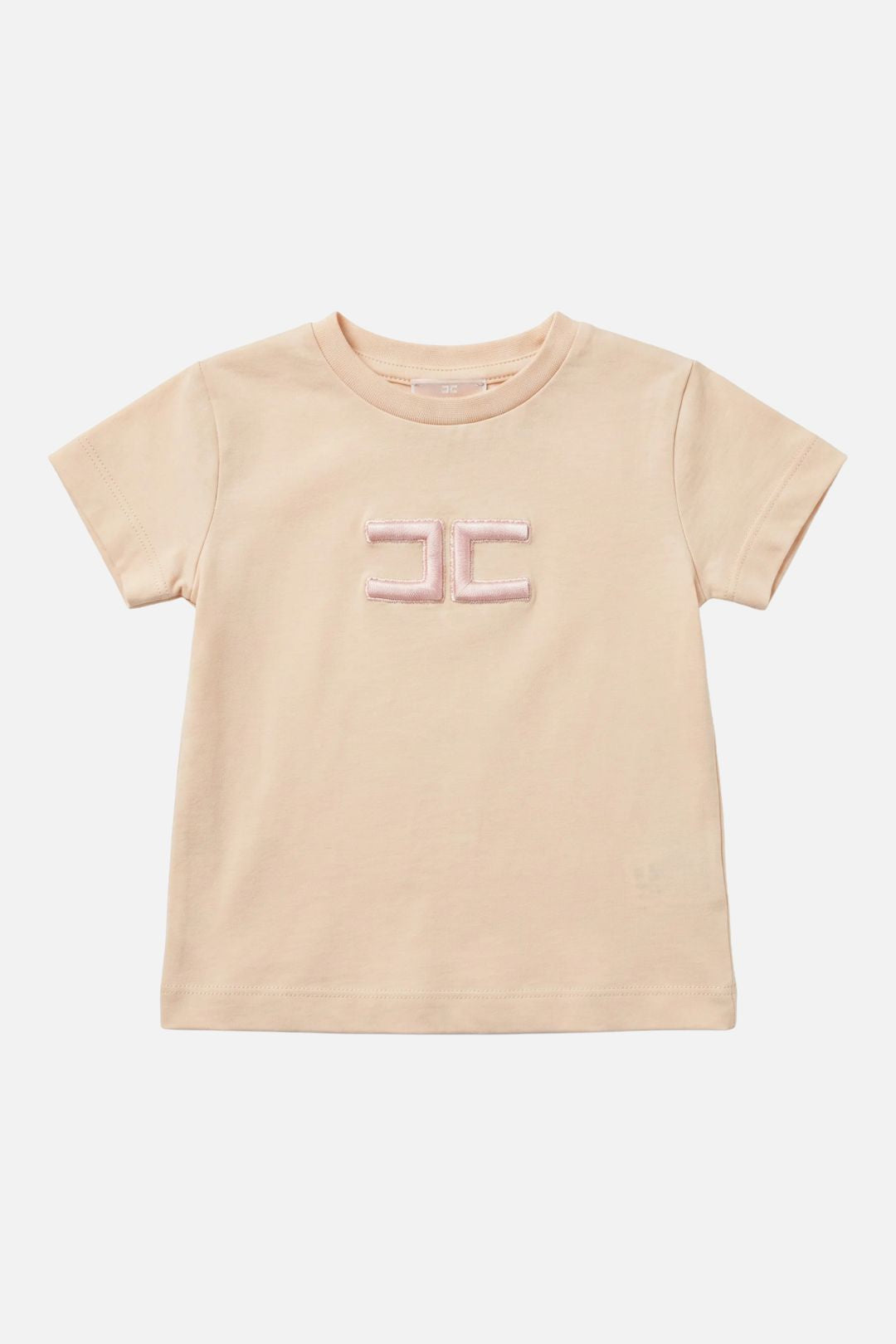 Elisabetta Franchi Bambina T-shirt con Logo Ricamato Tono Su Tono EGTS122CJE018.C063