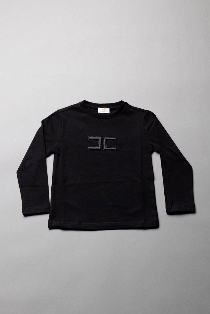 Elisabetta Franchi Bambina T-shirt con Logo Ricamato Tono Su Tono EGTS122CJE018.N000