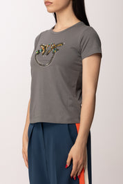 Pinko T-shirt con Maxi Logo Love Birds In Castoni 100535 A33F K10