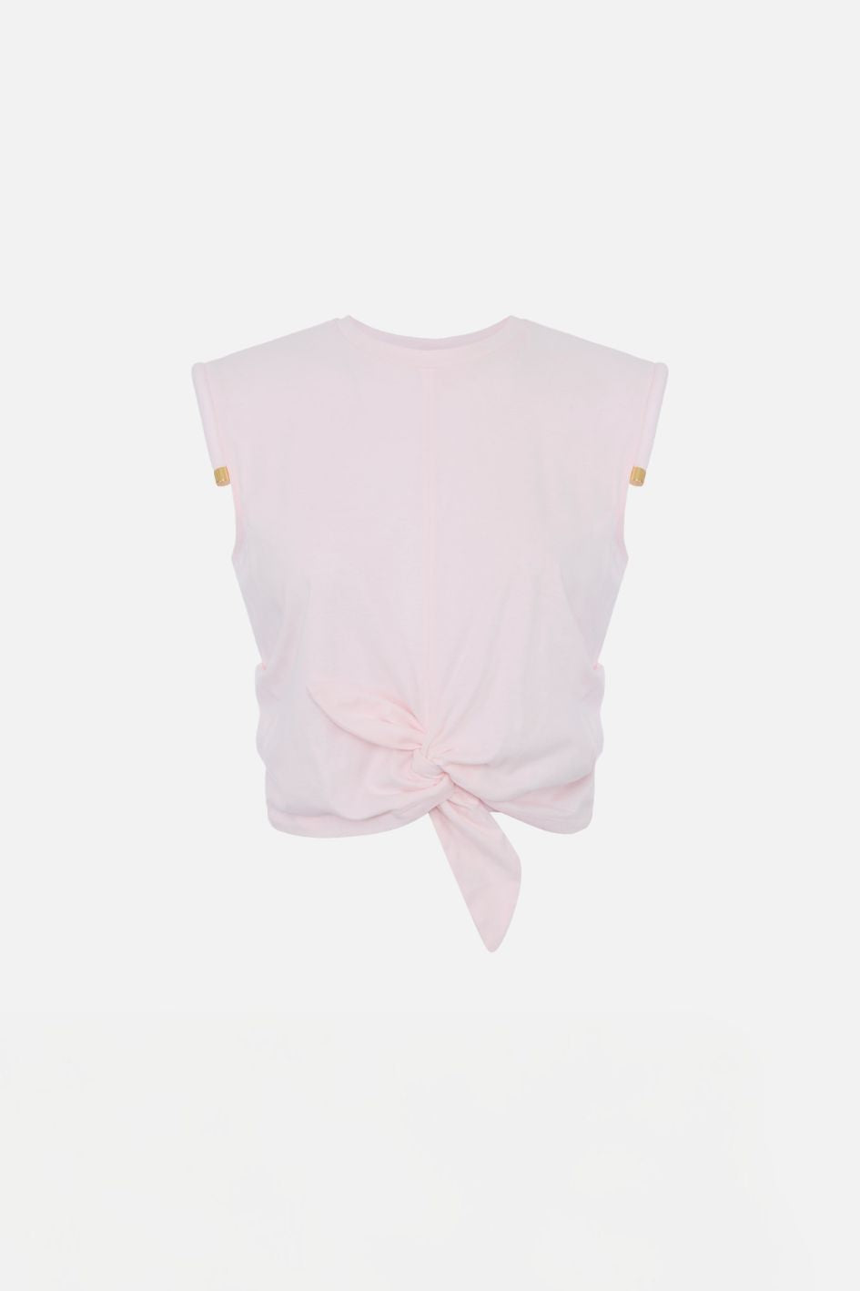Elisabetta Franchi T-shirt  con Nodo e Dettaglio Sulle Spalle MA00766E2 MARSHMALLOW