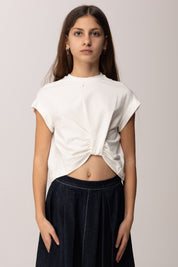 Elisabetta Franchi Bambina T-shirt con Nodo Frontale EFTS2530JE006.0004